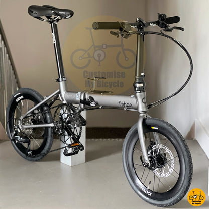 Basikal Lipat Fnhon Zephyr 18 Inci Battleship Grey Shimano 9 Gear Basikal Lipat Ringan Untuk Komuter Bandar
