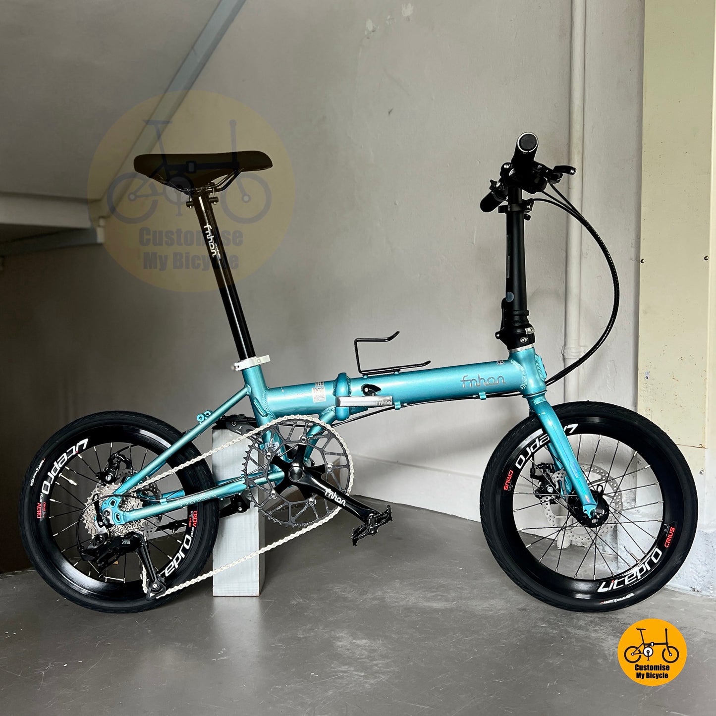 Fnhon Zephyr 18 Inch Tiffany Blue Compact Urban Folding Bike With 54T Chainring And Kenda Tyres
