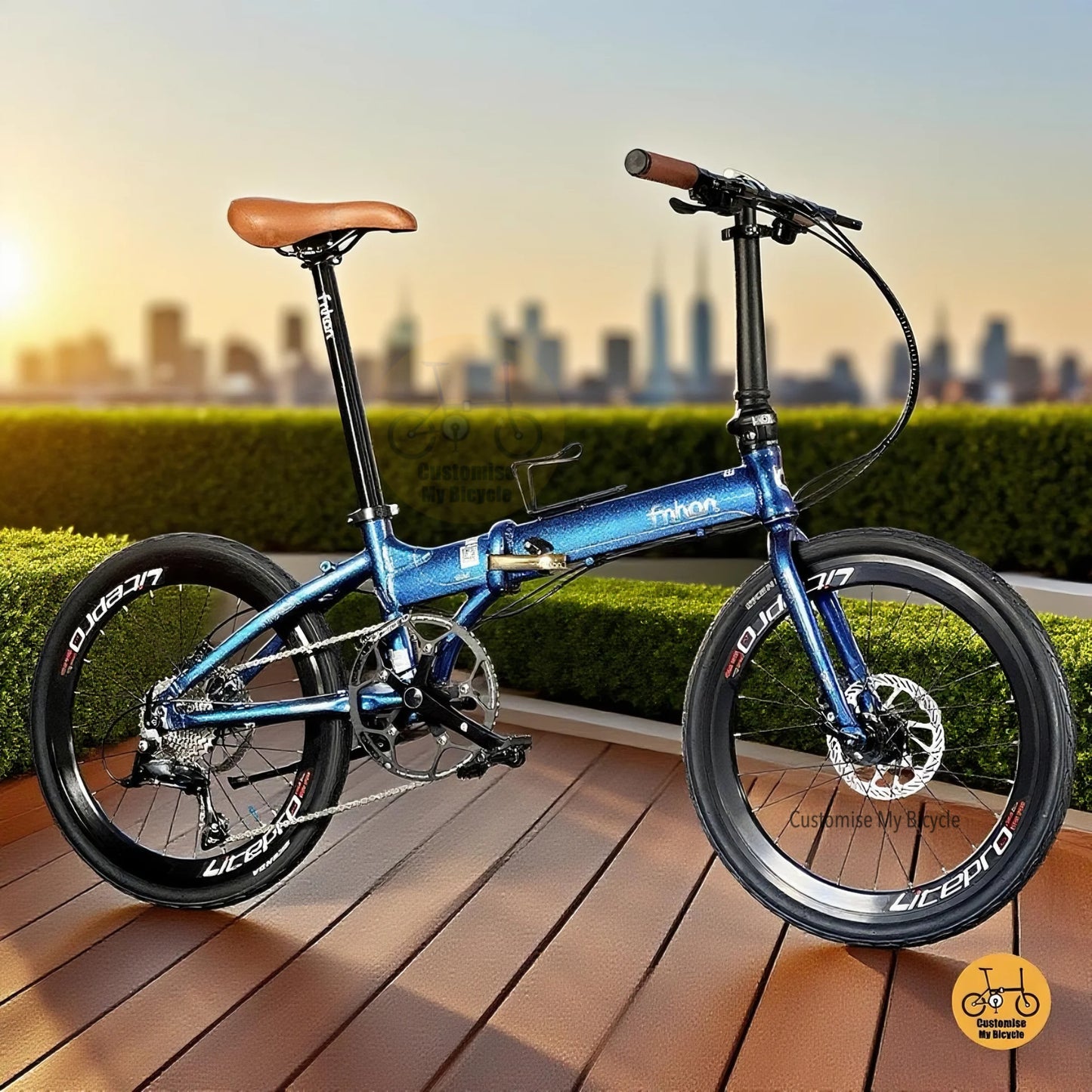 Fnhon Blast 22 Inch Folding Bike With Shimano 9 Speed Gears In Chameleon Blue Lightweight Aluminium Frame
