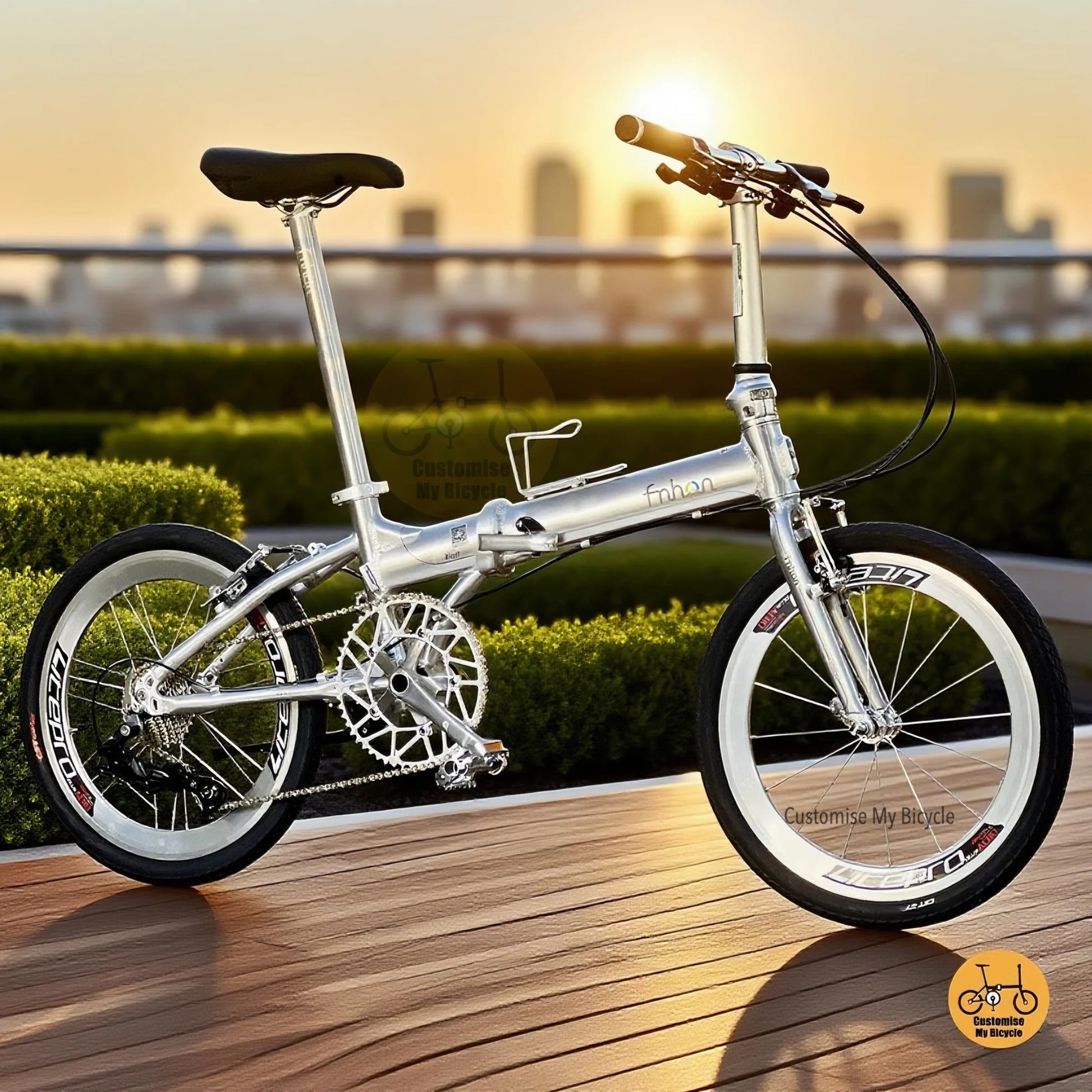 Fnhon Blast 20 Inch Folding Bicycle Sensah 9 Speed Polished Silver Litepro Lightweight Java Hito Rifle
