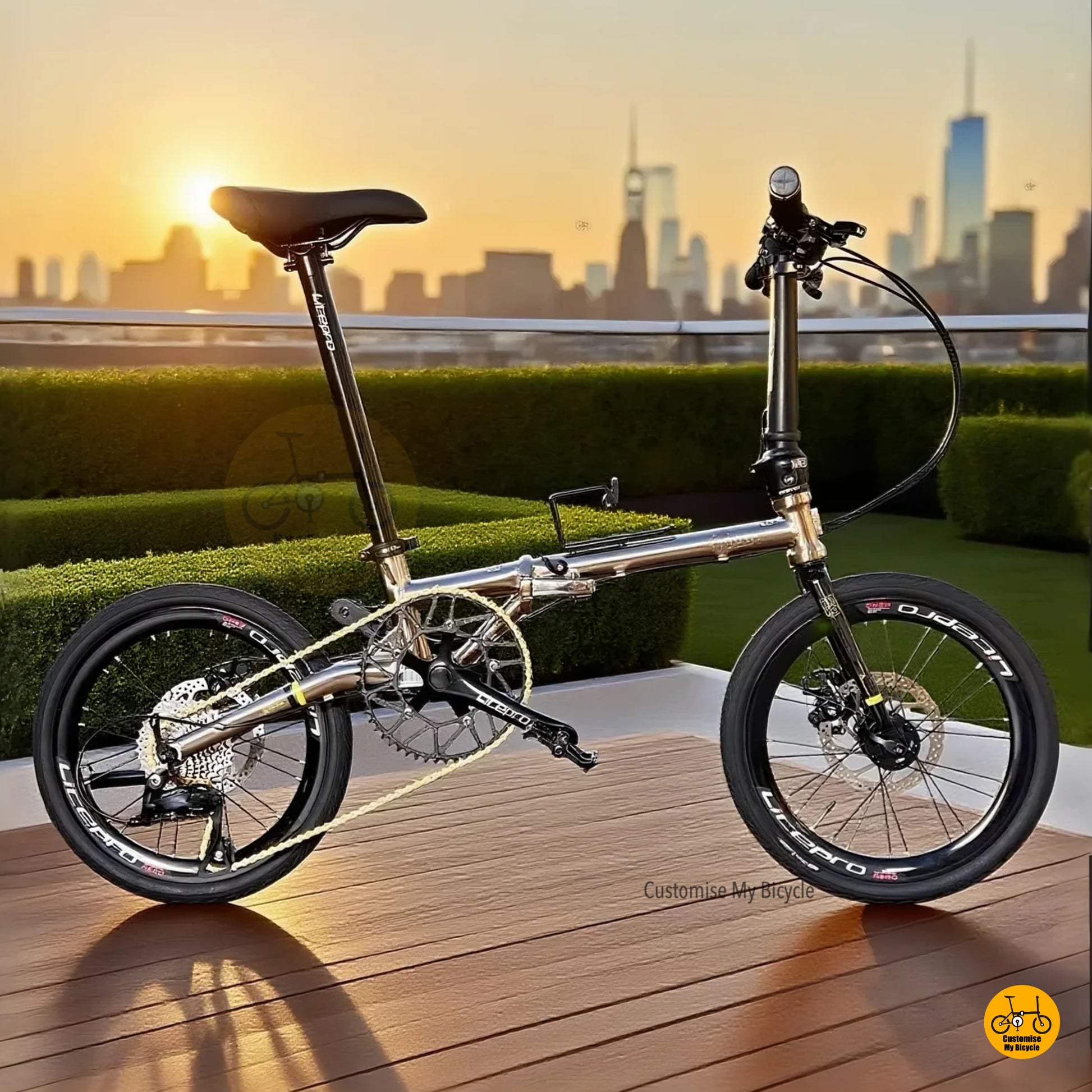 Fnhon Gust 16 Inches 349 Wheel Size with premium Litepro parts and Shimano 9 gears Sora rear derailleur. 