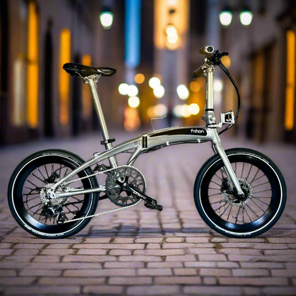 Fnhon Tornado 20 Inch Platinum Silver Folding Bike With Shimano 10 Gears And Continental Tyres  
