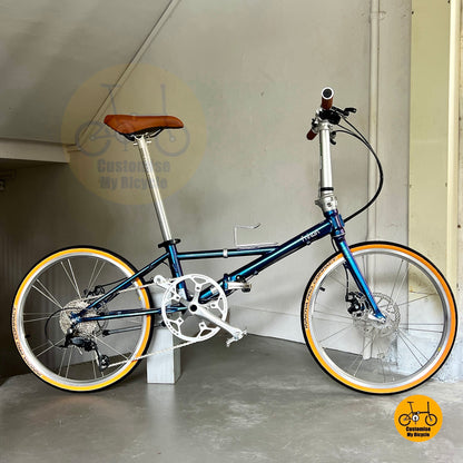 Basikal Lipat Fnhon Thunderstorm 22 Inci Shimano 9 Kelajuan Rangka Keluli Untuk Kegunaan Harian
