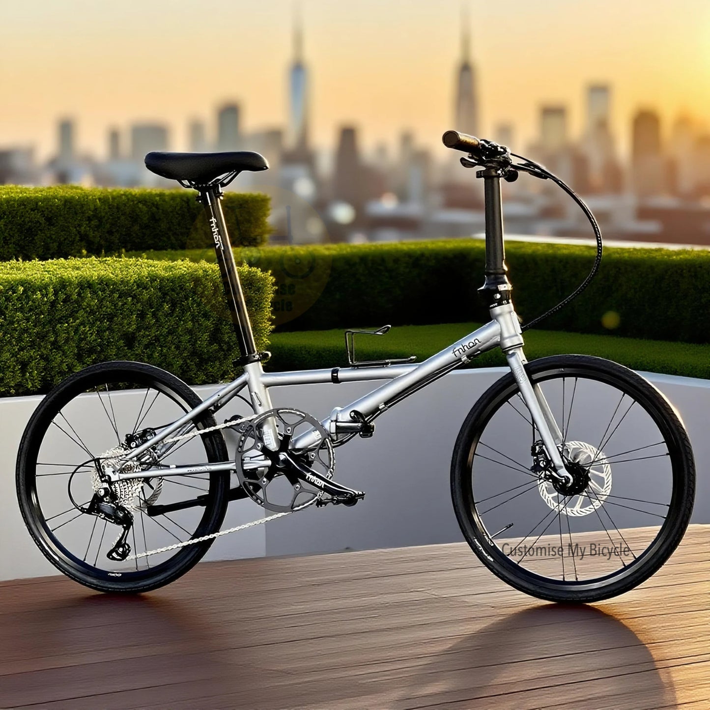 Fnhon Thunderstorm 22 Inch Folding Bike With Shimano 9 Gears Chromoly Steel Frame Battleship Grey
